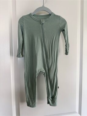 Kyte BABY Long-Sleeve Zip Footie in Sage